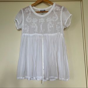 Contempo Casuals - Vintage Sheer Rayon Babydoll Top